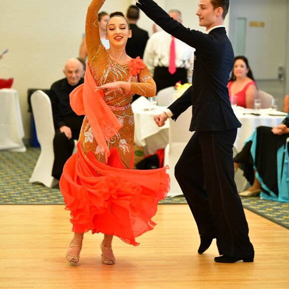 Orange Blossom - Ballroom Smooth Gown Nude & Orange by Dore Designs - Picture 14 of 16